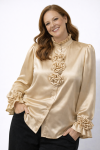 Satynowa bluzka plus size RÓŻA beżowa złota