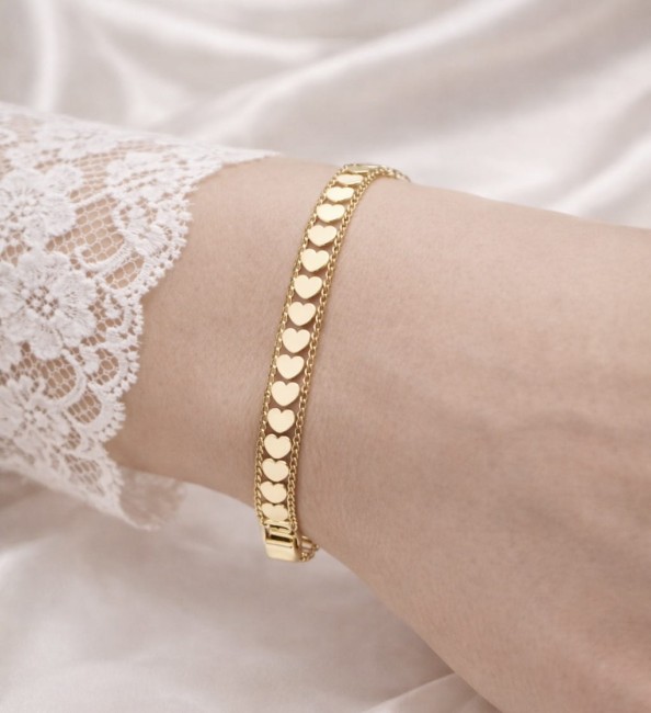 Bransoletka SERDUSZKA w kolorze złotym