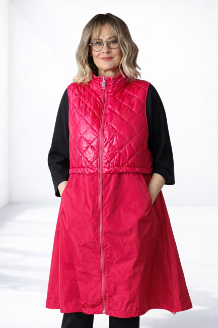 Kamizelka bezrękawnik plus size  FUKSOWA