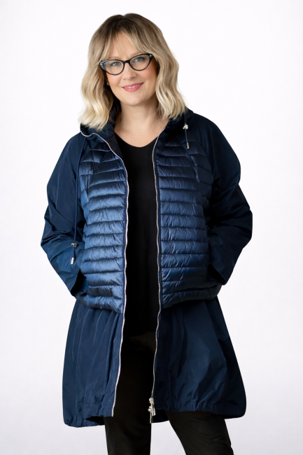 Kurtka plus size  PUFFLOWKA  granatowa