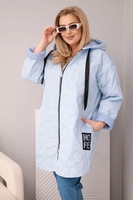 Pikowana kurtka plus size LIVIA błękit