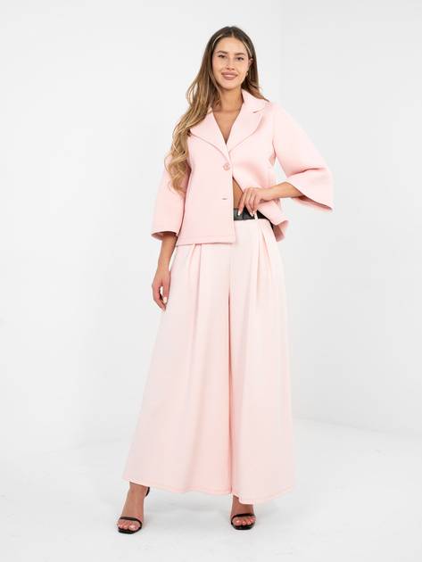 Szerokie spodnie plus size SOFIELLE różowe