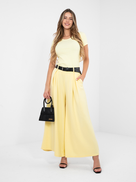 Szerokie spodnie plus size SOFIELLE żółte