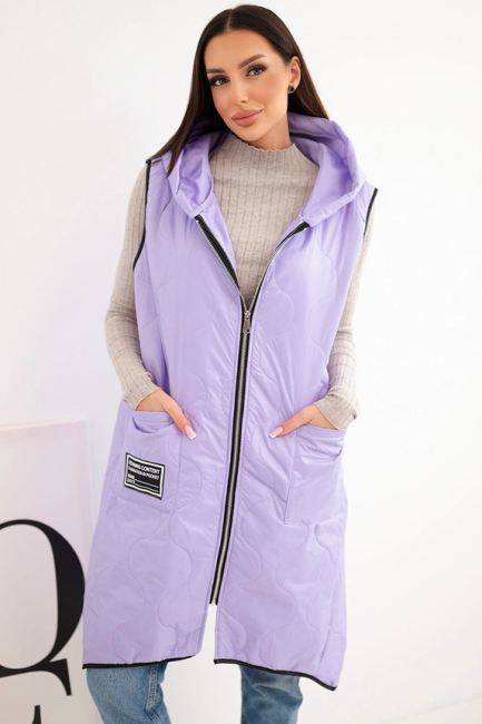 Kamizelka bezrękawnik plus size  OTULAJĄCA fioletowa