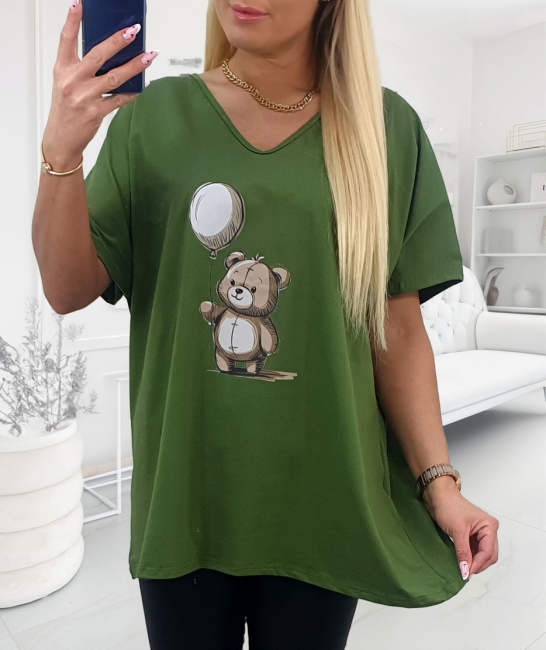 Bawełniana tunika plus MIŚ khaki