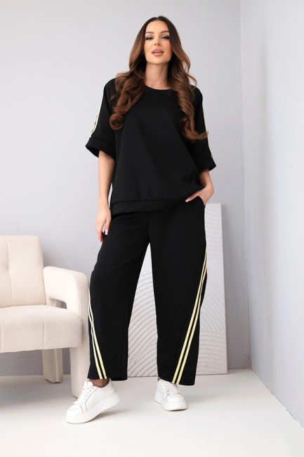 Bawełniany dres plus size MASEŁKOWY czarny 