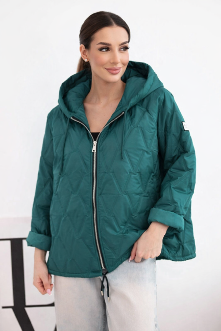 Pikowana kurtka oversize Na Luzie zielona