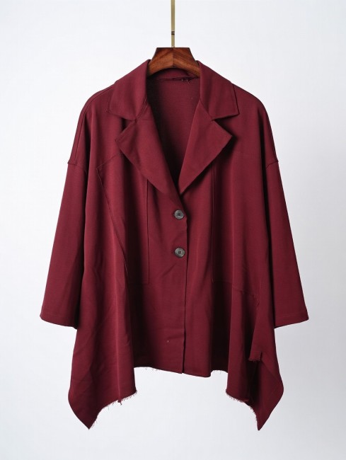 Dresowa MARYNARKA plus size bordowa