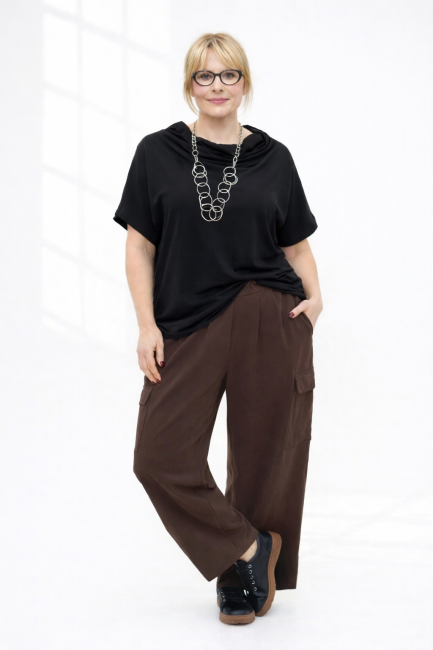 Dresowe BOJÓWKI plus size brązowe