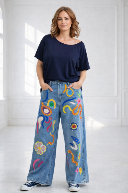 Spodnie jeansowe oversize VIVA KOLOR