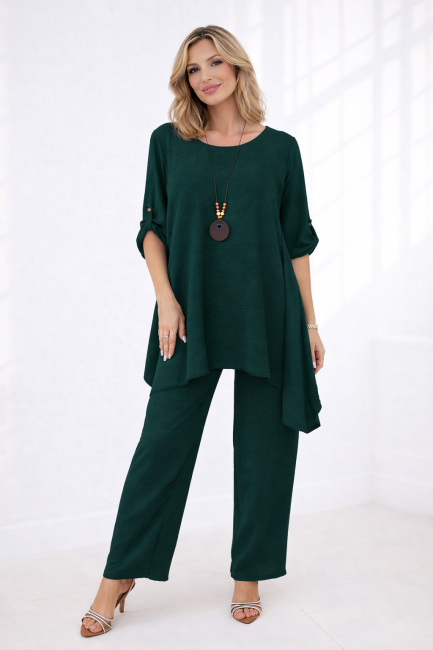 Komplet  3 w 1 plus size  CZUŁE OTULENIE ciemna zieleń