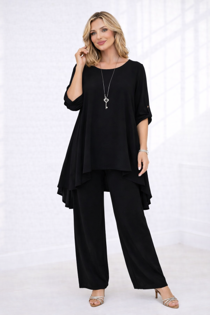 Komplet  3 w 1 plus size  CZUŁE OTULENIE czarny