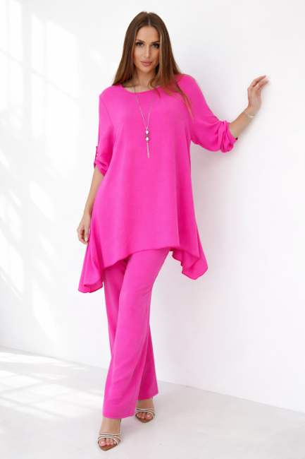 Komplet  3 w 1 plus size  CZUŁE OTULENIE fuksja