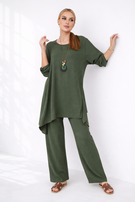 Komplet  3 w 1 plus size  CZUŁE OTULENIE khaki