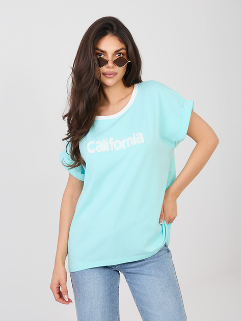 Bawełniana tunika plus size CALIFORNIA miętowa