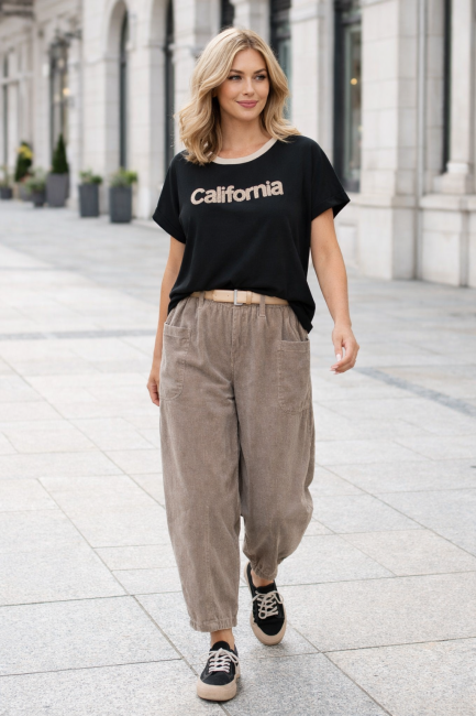 Bawełniana tunika plus size CALIFORNIA czarna