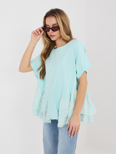 Bawełniana tunika plus size VALENTINA miętowa