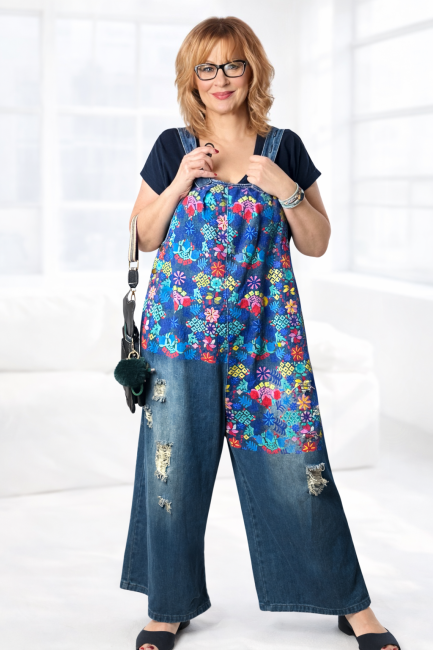 Jeansowe ogrodniczki plus size PRZEBUDZENIE RADOŚCI