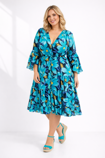 Zwiewna, jedwabna sukienka oversize  KAMEA