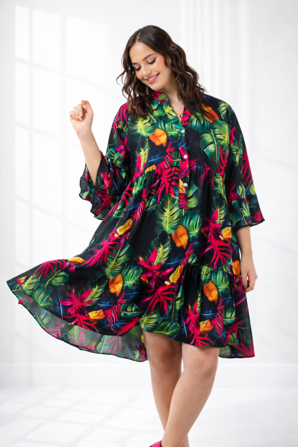 Zwiewna wiskozowa sukienka MONSTERA 