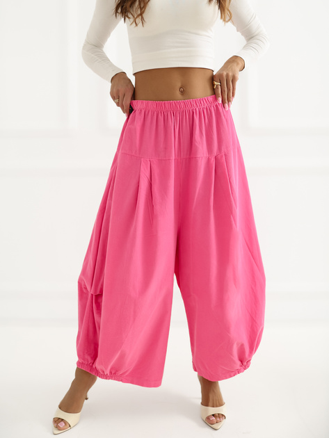 Sztruksowe spodnie plus size ALLADYNKI różowe