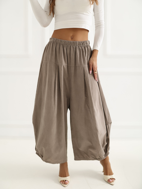 Sztruksowe spodnie plus size ALLADYNKI latte