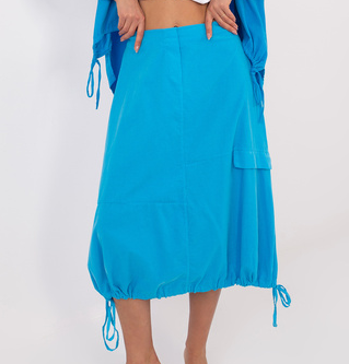 Bawełniana spódnica SZTRUKSÓWKA turkusowa