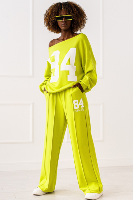 Komplet  dresowy oversize 84 od Miss City limonka
