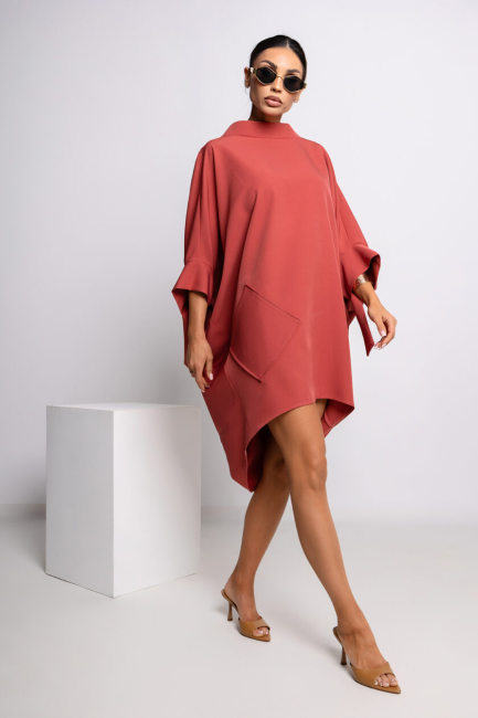 Sukienka KIMONO plus size miedziana