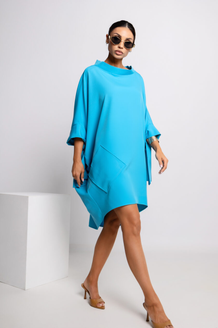 Sukienka KIMONO plus size turkusowa