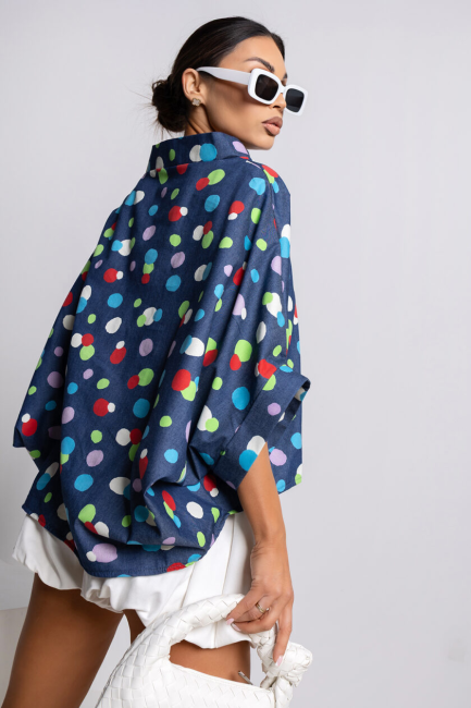 Tunika  oversize plus size  KIMONO DOT multicolor