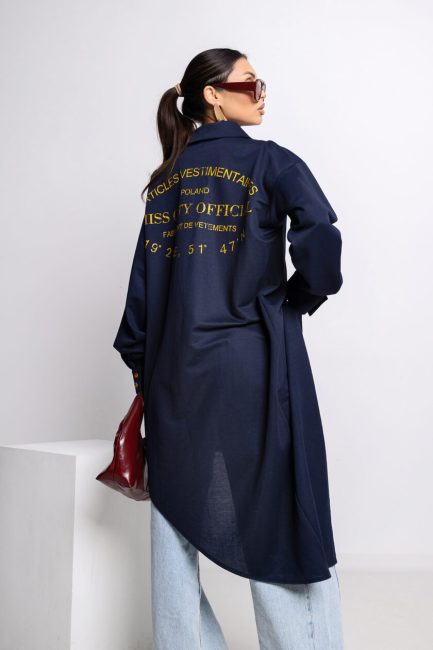 Koszula oversize GRAVITY granatowa