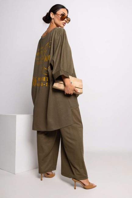 Tunika oversize plus size LOCKED oliwkowa
