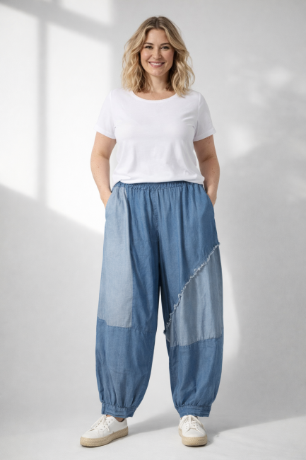 Zwiewne spodnie plus size BALOONY BOHO