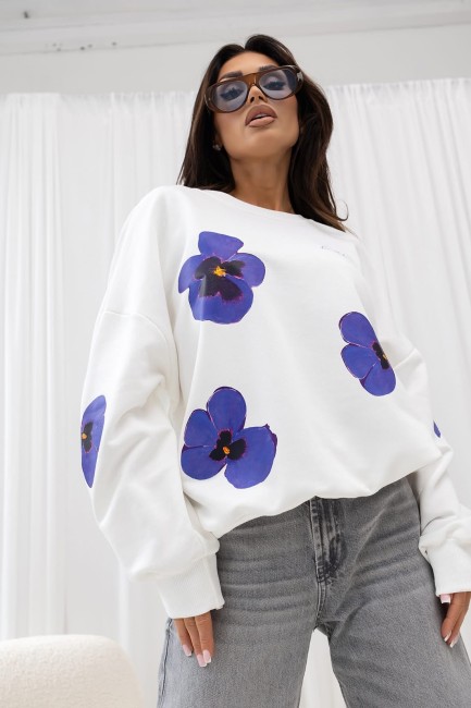 Bawełniana bluza oversize plus size BRATKI biała