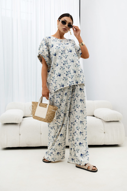 Komplet oversize WILDFLOWER granatowy