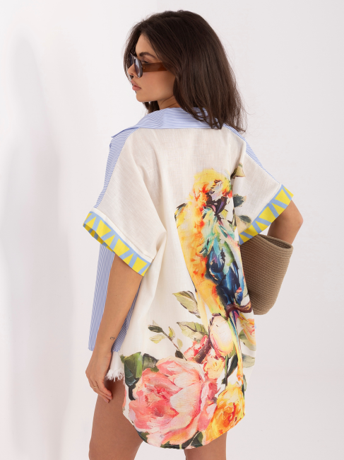 Koszula oversize plus size KWIATOWA 