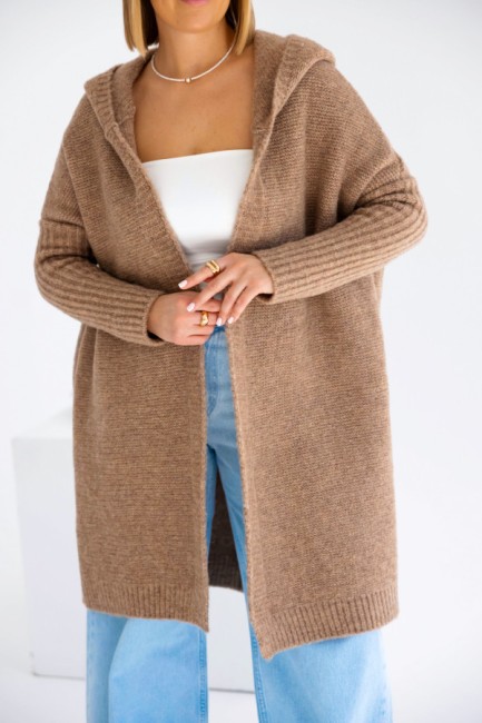 Oversizowy kardigan sweter z wełną EMMA latte 