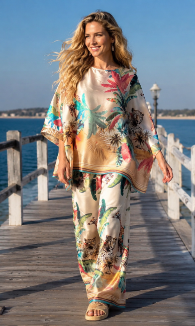PREMIUM !  Komplet oversize SAFARI SZEPTEM beżowy