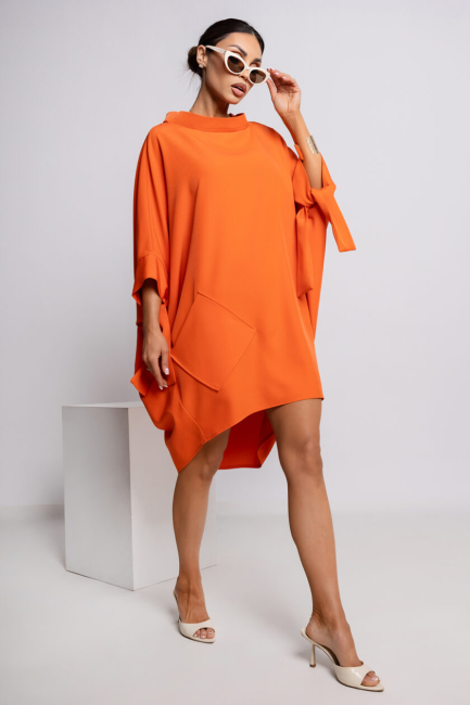 Sukienka KIMONO plus size pomarańczowa