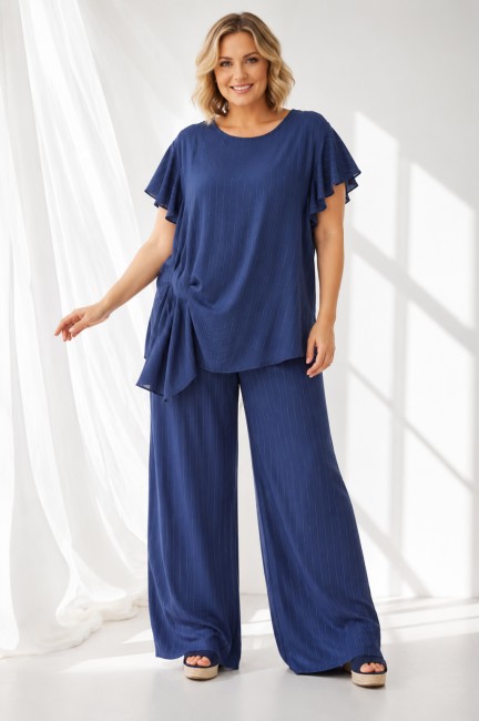 Komplet plus size STYLOWY jeansowy