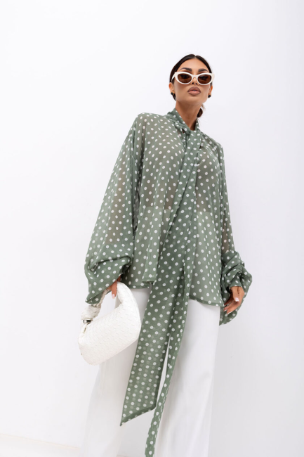 Zwiewna koszula plus size oversize DOTS 