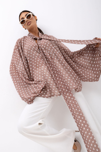 Zwiewna koszula plus size oversize DOTS 