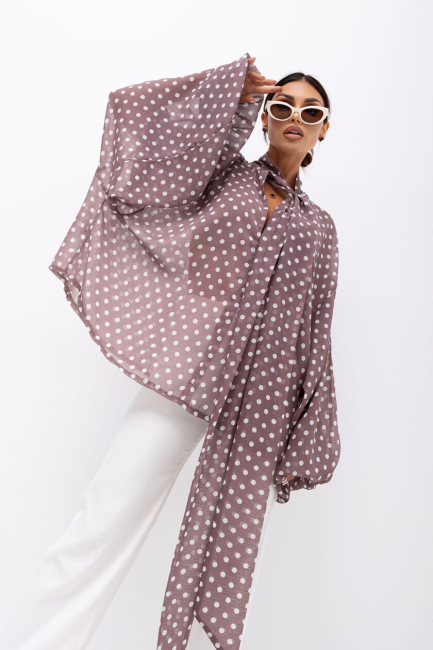 Zwiewna koszula plus size oversize DOTS 