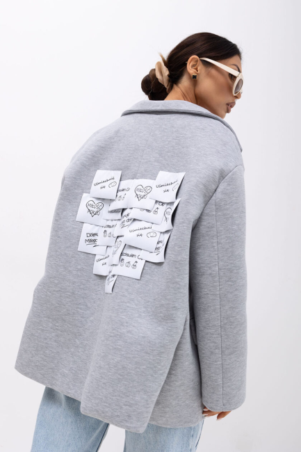 Marynarka oversize EDITORIAL szara