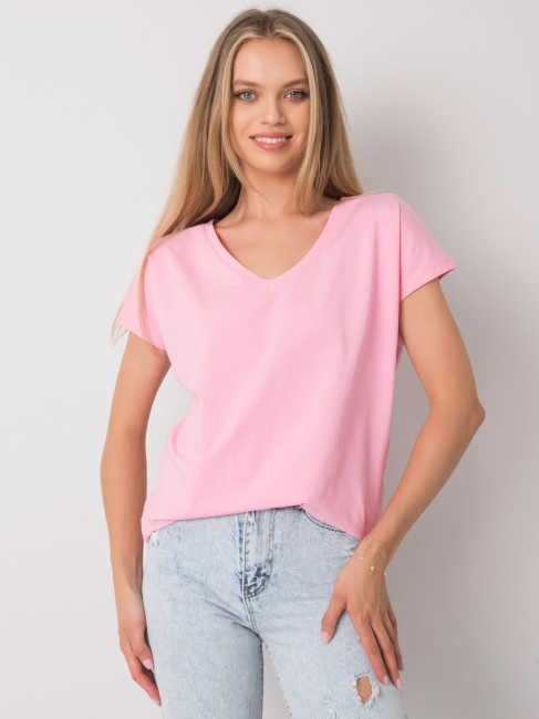 Bawełniany t-shirt oversize różowy