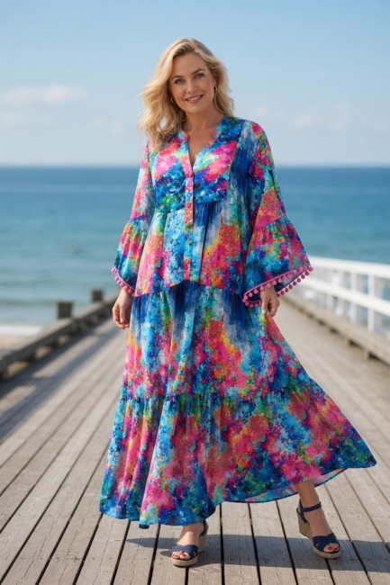 Wiskozowa sukienka plus size KWIATELLA 