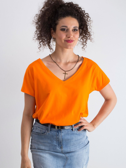 Bawełniany t-shirt oversize pomarańczowy