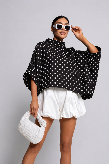 Tunika  oversize plus size  KIMONO GROCHY czarna
