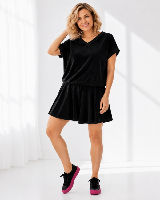 Komplet oversize WELUROWY czarny